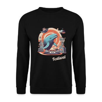 Festiwal Whale Party Festival EDM Music - Unisex Sweatshirt - black - Front - Alina (178cm) & Michal (187cm)