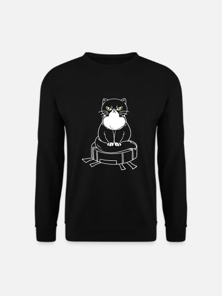 Saugroboter mit Katze Saugerroboter - Unisex Pullover - Schwarz
