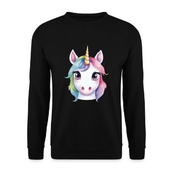 Licorne Mignon Enfants Fille - Sweat-shirt Unisexe - noir - Devant - Alina (178cm) & Michal (187cm)