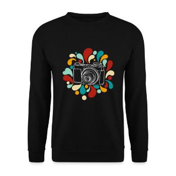 Camera Retro Kamera Fotografie Foto - Unisex Pullover - Schwarz - Vorne - Alina (178cm) & Michal (187cm)