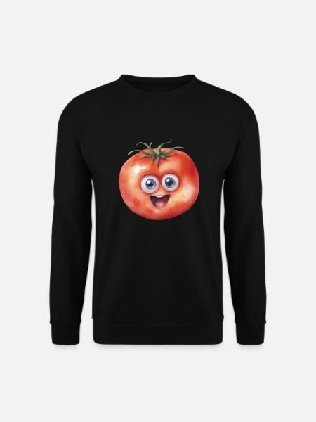 Cute Tomato Smiling Design - Unisex Sweatshirt - black