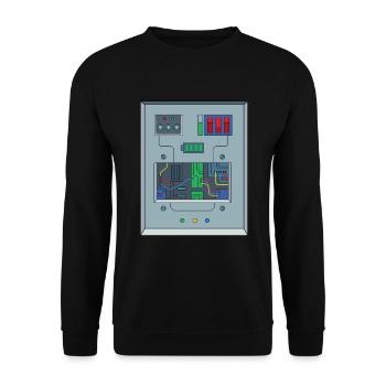 Roboter Kostüm Robotik Technik - Unisex Pullover - Schwarz - Vorne - Alina (178cm) & Michal (187cm)
