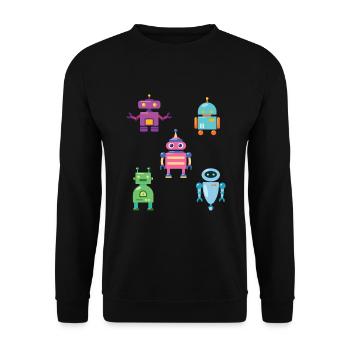 Cute Robot Robotics Technology - Unisex Sweatshirt - black - Front - Alina (178cm) & Michal (187cm)