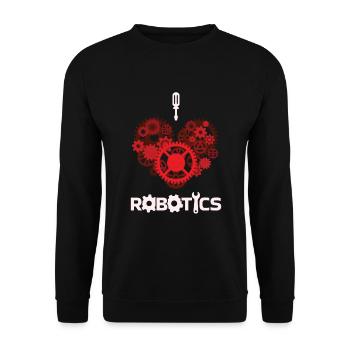 I Love Robotics Roboter Robotik Technik - Unisex Pullover - Schwarz - Vorne - Alina (178cm) & Michal (187cm)