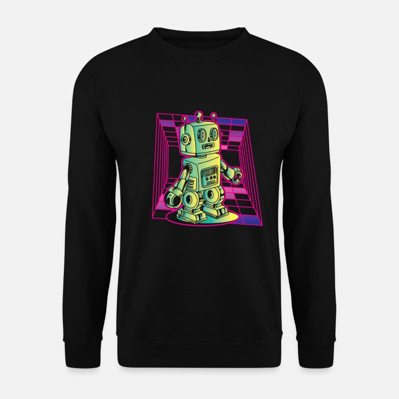 Roboter Retro Vintage Robotik Technik - Unisex Pullover - Schwarz