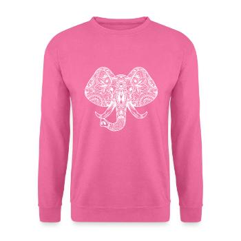 Elefantenkopf Mandala Kinder Elefant - Unisex Pullover - Pink - Vorne