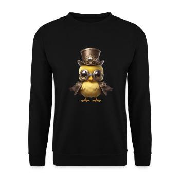Oiseau de Pâques poussin Steampunk pour enfants - Sweat-shirt Unisexe - noir - Devant - Alina (178cm) & Michal (187cm)