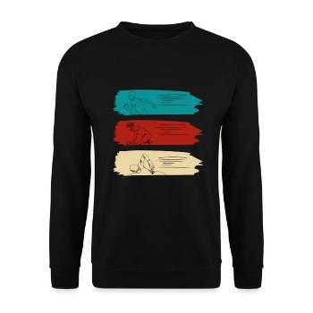 Triathlon Design Sportler Athleten - Unisex Pullover - Schwarz - Vorne - Alina (178cm) & Michal (187cm)