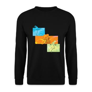 Triathlon Design Sportler Athleten - Unisex Pullover - Schwarz - Vorne - Alina (178cm) & Michal (187cm)