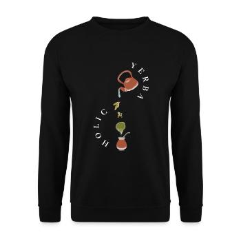 Yerba Holic Mate Tea Drinker - Unisex Sweatshirt - black - Front - Alina (178cm) & Michal (187cm)