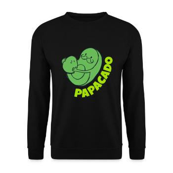 Papacado Vater Papa Vatertag Avocado - Unisex Pullover - Schwarz - Vorne - Alina (178cm) & Michal (187cm)