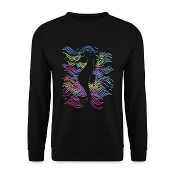 Hippocampe magique océan sous-marin - Sweat-shirt Unisexe - noir - Devant - Alina (178cm) & Michal (187cm)