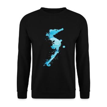 Aquarelle hippocampe océan sous-marin - Sweat-shirt Unisexe - noir - Devant - Alina (178cm) & Michal (187cm)