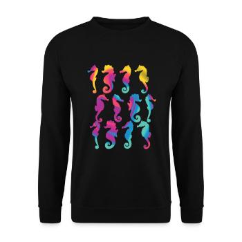Seahorse, Species, Ocean, Underwater - Unisex Sweatshirt - black - Front - Alina (178cm) & Michal (187cm)