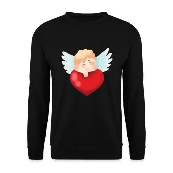 Ange Cherup Coeur d’ange Bébé Ange - Sweat-shirt Unisexe - noir - Devant - Alina (178cm) & Michal (187cm)