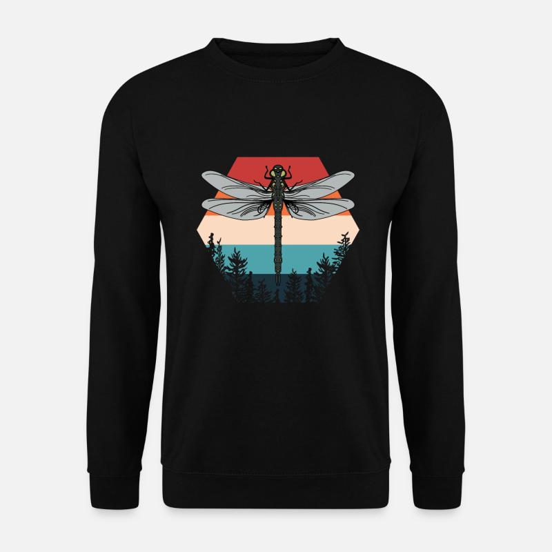 Retro Dragonfly Nature Insects - Unisex Sweatshirt - black