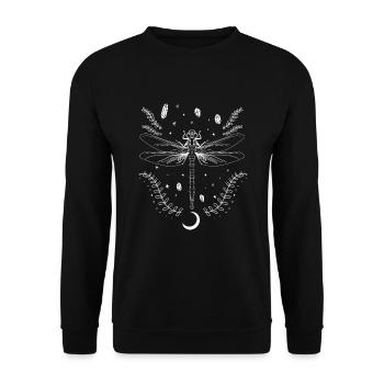 Magical World Dragonflies Nature Gothic - Unisex Sweatshirt - black - Front - Alina (178cm) & Michal (187cm)