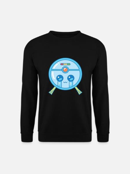 Trauriger Saugroboter Staubsauger Kawaii - Unisex Pullover - Schwarz