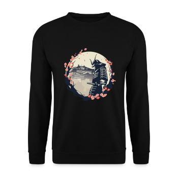 Samurai Cherry Blossoms Japan Japanese - Unisex Sweatshirt - black - Front - Alina (178cm) & Michal (187cm)