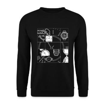 Watch Collector Wristwatches Luxury Watches Watch - Unisex Sweatshirt - black - Front - Alina (178cm) & Michal (187cm)