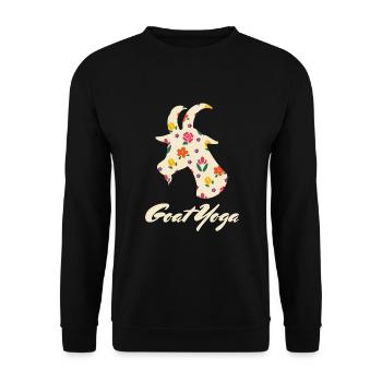 Goat Yoga Ziegen Yoga - Unisex Pullover - Schwarz - Vorne - Alina (178cm) & Michal (187cm)