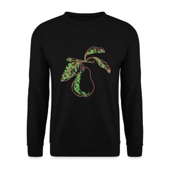 Poire Art Vegan Fruit - Sweat-shirt Unisexe - noir - Devant - Alina (178cm) & Michal (187cm)