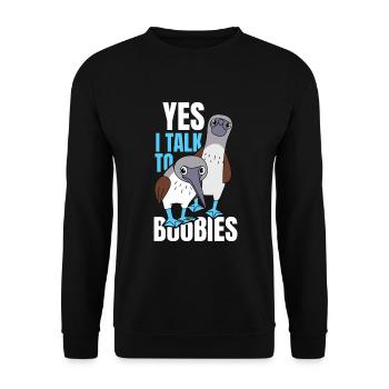 Talk To Boobies Blue-footed Booby Bird - Unisex Sweatshirt - black - Front - Alina (178cm) & Michal (187cm)