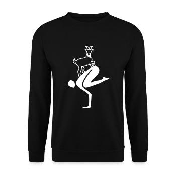 Ziegen Yoga Goat Yoga - Unisex Pullover - Schwarz - Vorne - Alina (178cm) & Michal (187cm)