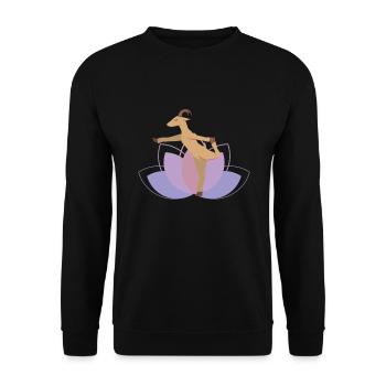 Lotus Ziegen Yoga Goat Yoga - Unisex Pullover - Schwarz - Vorne - Alina (178cm) & Michal (187cm)