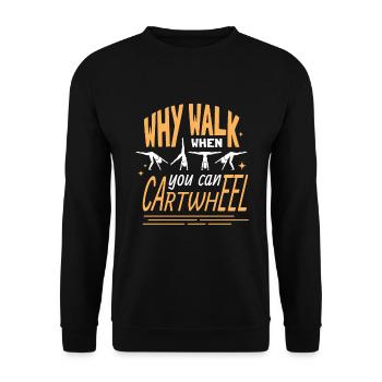You Can Cartwheel Radschlag Turnen - Unisex Pullover - Schwarz - Vorne - Alina (178cm) & Michal (187cm)