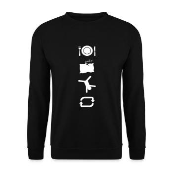 Eat Sleep Roue Roue Gymnastique - Sweat-shirt Unisexe - noir - Devant - Alina (178cm) & Michal (187cm)