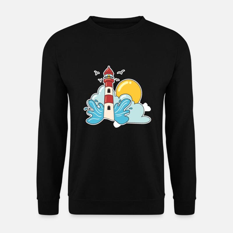 Retro Leuchtturm - Unisex Pullover - Schwarz