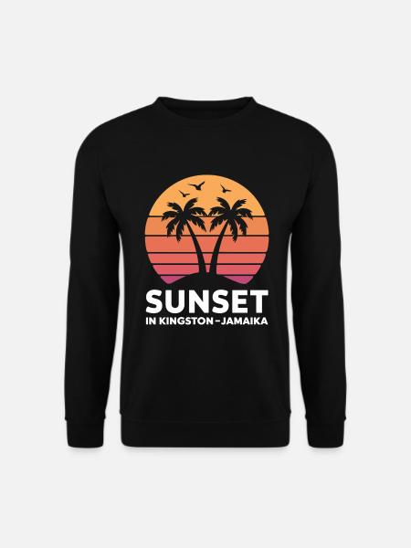 Coucher de soleil à Kingston, Jamaïque, vacances Palmiers - Sweat-shirt Unisexe - noir