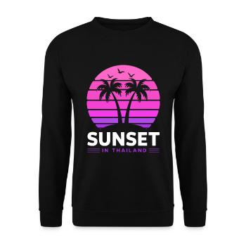 Coucher de soleil en Thaïlande Vacances Palmiers Pleine Lune - Sweat-shirt Unisexe - noir - Devant - Alina (178cm) & Michal (187cm)