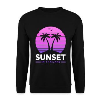 Coucher de soleil en Thaïlande Vacances Palmiers Pleine Lune - Sweat-shirt Unisexe - noir - Devant - Alina (178cm) & Michal (187cm)
