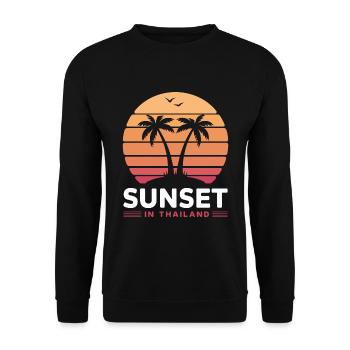 Coucher de soleil en Thaïlande Vacances Palmiers Pleine Lune - Sweat-shirt Unisexe - noir - Devant - Alina (178cm) & Michal (187cm)