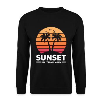Coucher de soleil en Thaïlande Vacances Palmiers Pleine Lune - Sweat-shirt Unisexe - noir - Devant - Alina (178cm) & Michal (187cm)