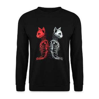 Beaux chats gothiques dans le style cottagecore - Sweat-shirt Unisexe - noir - Devant - Alina (178cm) & Michal (187cm)