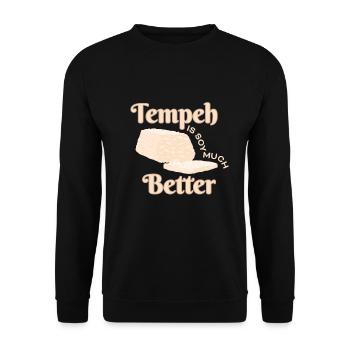 Tempeh Soy Much Better Vegan Veganer - Unisex Pullover - Schwarz - Vorne - Alina (178cm) & Michal (187cm)