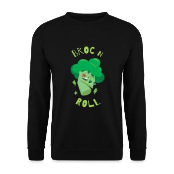 Broc´n´Roll Brokkoli Gesundes Gemüse - Unisex Pullover - Schwarz - Vorne - Alina (178cm) & Michal (187cm)