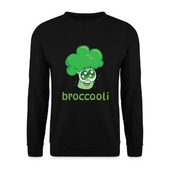 Broccooli Brokkoli Gesundes Gemüse - Unisex Pullover - Schwarz - Vorne - Alina (178cm) & Michal (187cm)