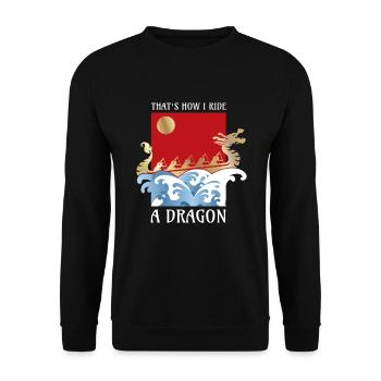 How Ride A Dragon Drachenboot Dragonboat - Unisex Pullover - Schwarz - Vorne - Alina (178cm) & Michal (187cm)
