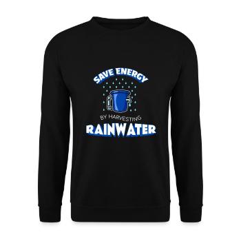 Save Energy Rainwater Treatment - Unisex Sweatshirt - black - Front - Alina (178cm) & Michal (187cm)