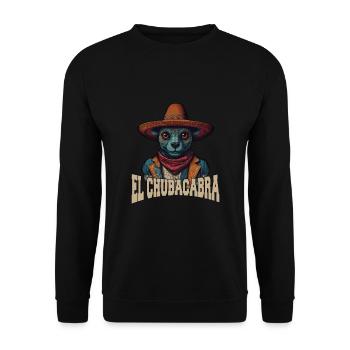 El Chubakabra Mythos - Faszinierendes Mysterium - Unisex Pullover - Schwarz - Vorne - Alina (178cm) & Michal (187cm)
