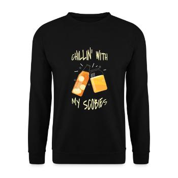 Chillin ́ With My Scobies Kombucha Tea - Unisex Sweatshirt - black - Front - Alina (178cm) & Michal (187cm)