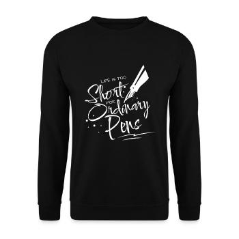 Ordinary Pens Fountain Pen Fountain Pen - Unisex Sweatshirt - black - Front - Alina (178cm) & Michal (187cm)
