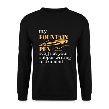 My Fountain Pen Füller Füllfederhalter - Unisex Sweatshirt - black - Front - Alina (178cm) & Michal (187cm)