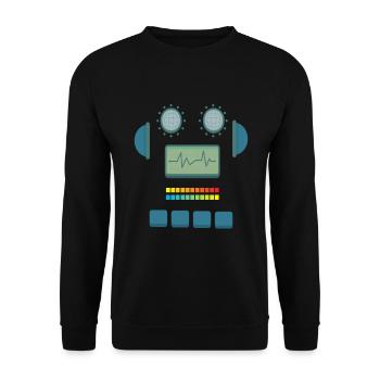 Roboter Kostüm Robotik Technik - Unisex Pullover - Schwarz - Vorne - Alina (178cm) & Michal (187cm)