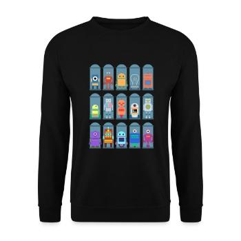 Robot Types Cute Robotics Technology - Unisex Sweatshirt - black - Front - Alina (178cm) & Michal (187cm)