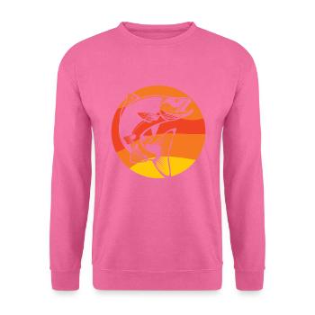 Lachs Retro Angeln Fischen Erlebnis - Unisex Pullover - Pink - Vorne